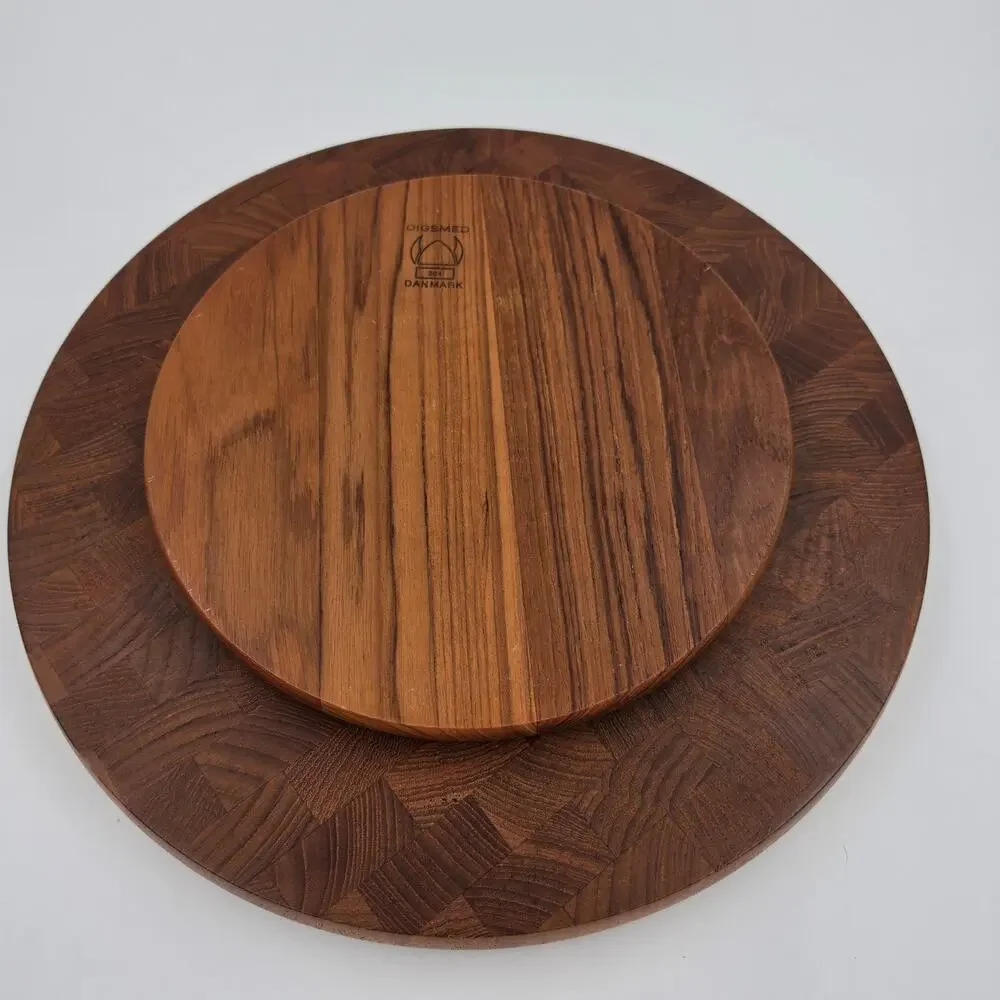 Vintage Digsmed Denmark Teak Lazy Susan Rotating Serving Board Tray Complete 304